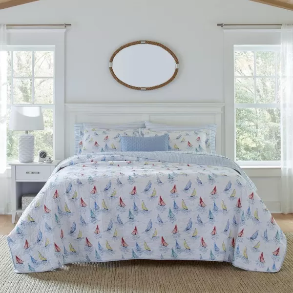 Laura Ashley - Twin Quilt Set, Cotton Reversible Bedding with Matching Sham, Home Decor Ideal for All Seasons 