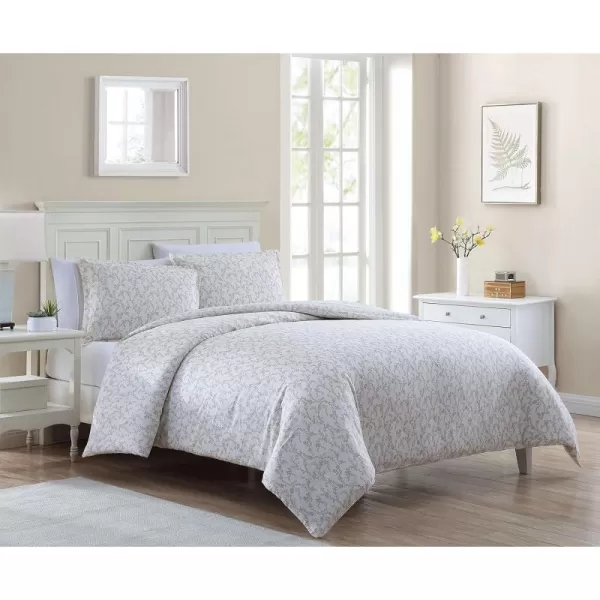 Laura Ashley Victoria Collection Luxury Premium Ultra Soft Duvet Set, Lightweight &amp; Comfortable Bedding, Stylish Design for Home Décor, Full/Queen, Taupe