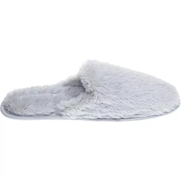 Laura Ashley Womens Plush Faux Rabbit Fur One Band Memory Foam Slide Slippers, Warm Fuzzy Fluffy Open Toe Slides