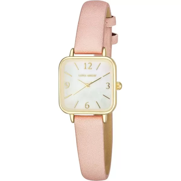 Laura Ashley Women's Square Case 24mm Vegan Leather Strap Watch 