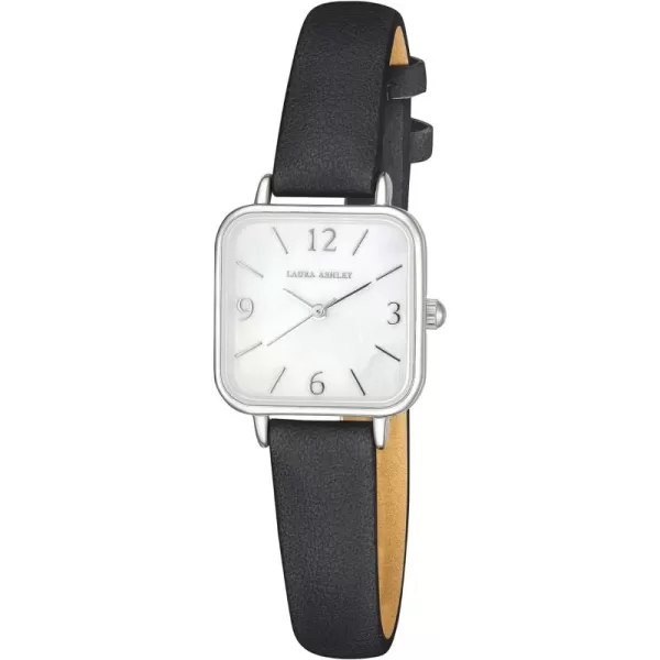 Laura Ashley Women's Square Case 24mm Vegan Leather Strap Watch 
