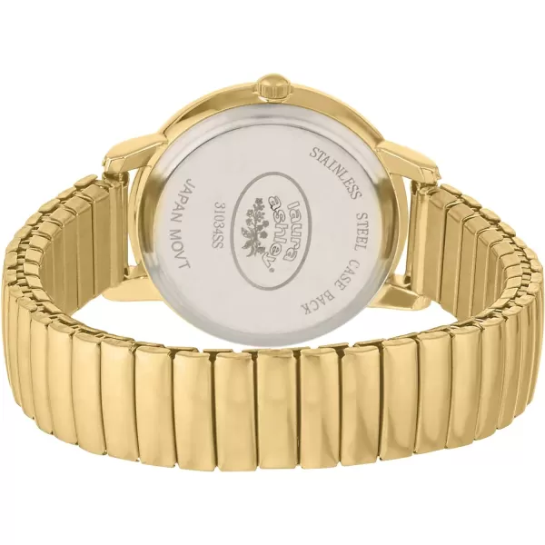 Laura Ashley Women's Round Expandable Stainless Steel Bracelet Watch 