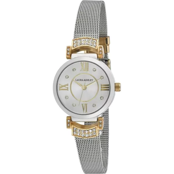 Laura Ashley Women's 28mm Deco Crystal Accent Mesh Watch 