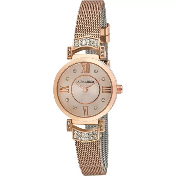 Laura Ashley Women's 28mm Deco Crystal Accent Mesh Watch 