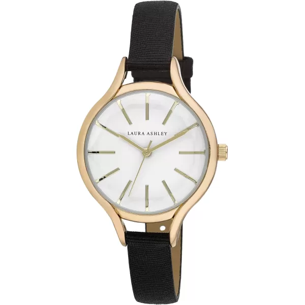 Laura Ashley Women's 36mm Crystal Bezel Striped Rugby Mesh Strap Watch 