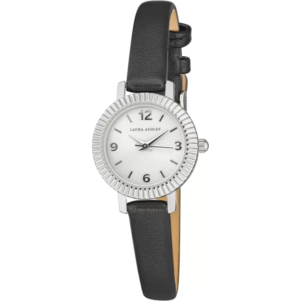 Laura Ashley Women's Coin Edge Bezel 26mm Vegan Leather Strap Watch 