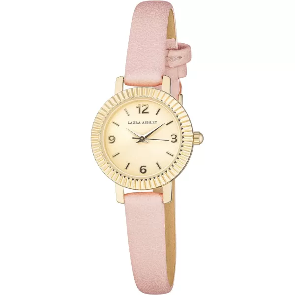 Laura Ashley Women's Coin Edge Bezel 26mm Vegan Leather Strap Watch 