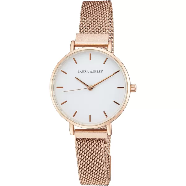 Laura Ashley Women's Sleek 33mm Mesh Magnet Bracelet Watch 