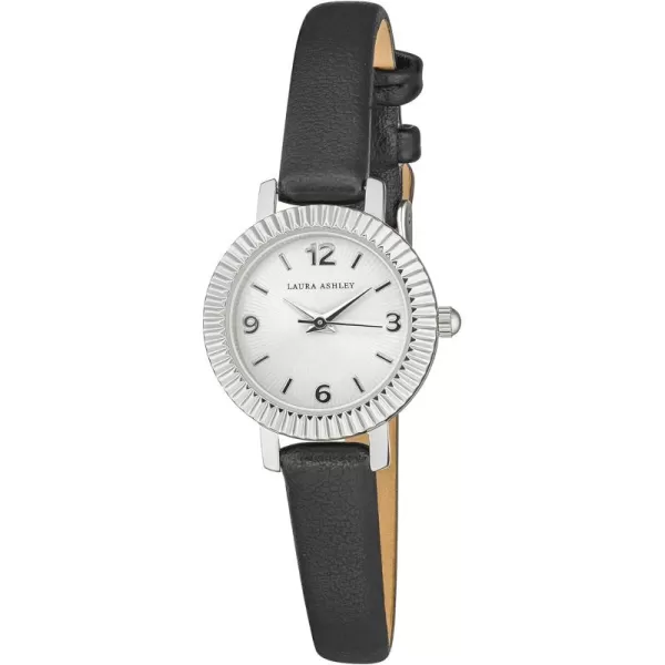 Laura Ashley Women's Coin Edge Bezel 26mm Vegan Leather Strap Watch 