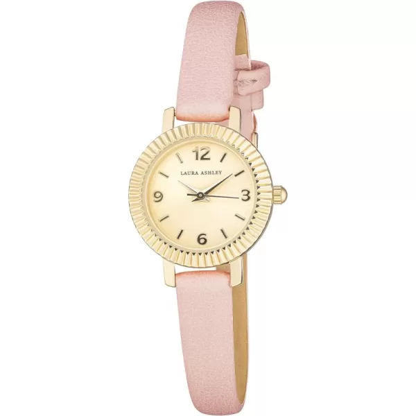 Laura Ashley Women's Coin Edge Bezel 26mm Vegan Leather Strap Watch 