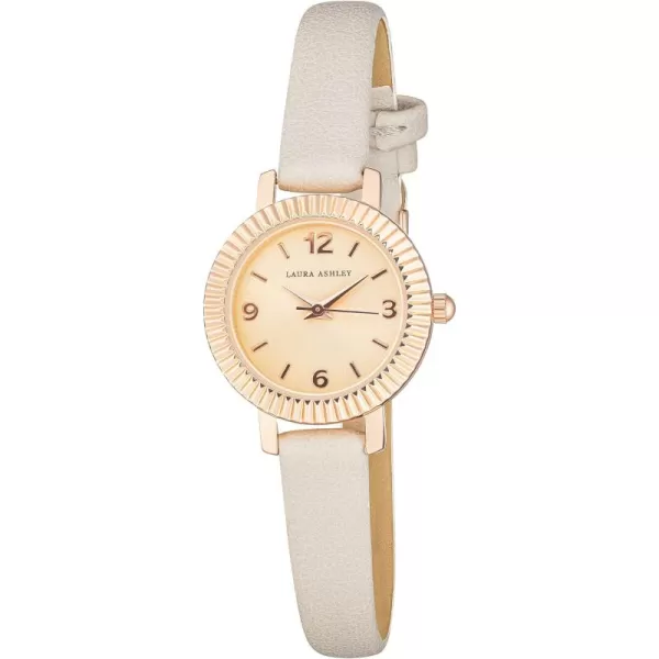 Laura Ashley Women's Coin Edge Bezel 26mm Vegan Leather Strap Watch 