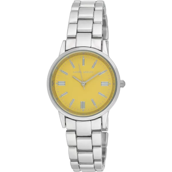 Laura Ashley Women's 32mm Sunray Dial Matte and Shiny Link Bracelet Watch 