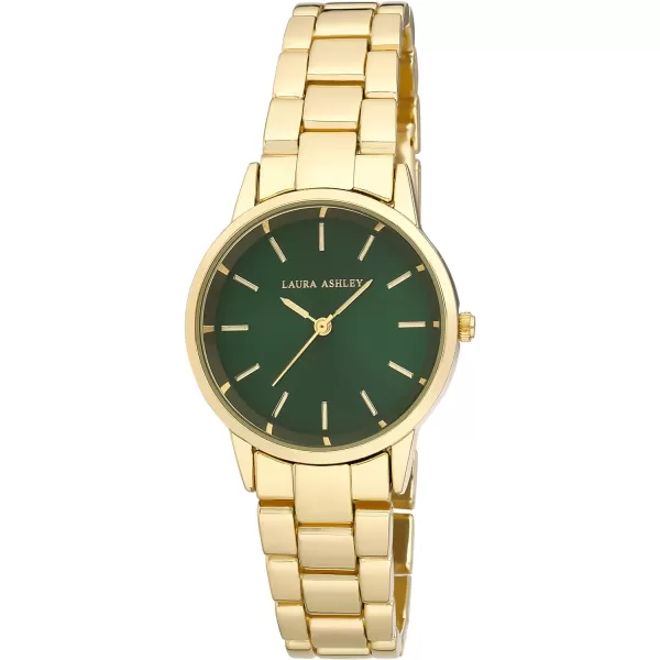 Laura Ashley Women's 32mm Sunray Dial Matte and Shiny Link Bracelet Watch 
