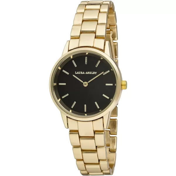Laura Ashley Women's 32mm Sunray Dial Matte and Shiny Link Bracelet Watch 