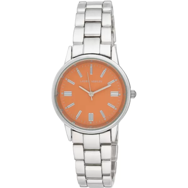 Laura Ashley Women's 32mm Sunray Dial Matte and Shiny Link Bracelet Watch 