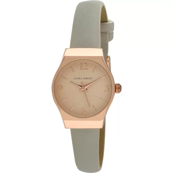 Laura Ashley Women's 34mm Octagonal Case Vegan Leather Strap Watch 