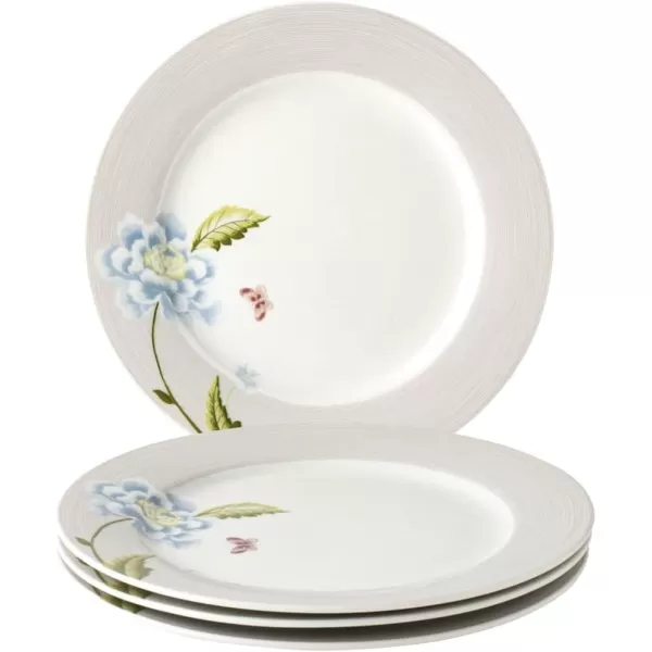 Laura Ashley Heritage Seaspray Candy 8" Dinner Plate Set in Giftbox - Porcelain Dining Plates - Microwave Safe Ceramic Dinnerware, Floral/Blue