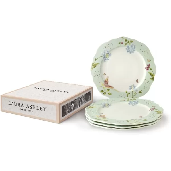 Laura Ashley Set/4 plates irregular 245 Mint Uni in giftbox Heritage Collectables