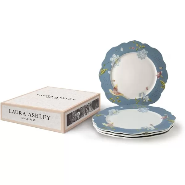 Laura Ashley Set/4 plates irregular 245 Mint Uni in giftbox Heritage Collectables