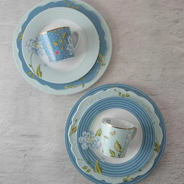 Laura Ashley Set/4 plates irregular 245 Mint Uni in giftbox Heritage Collectables