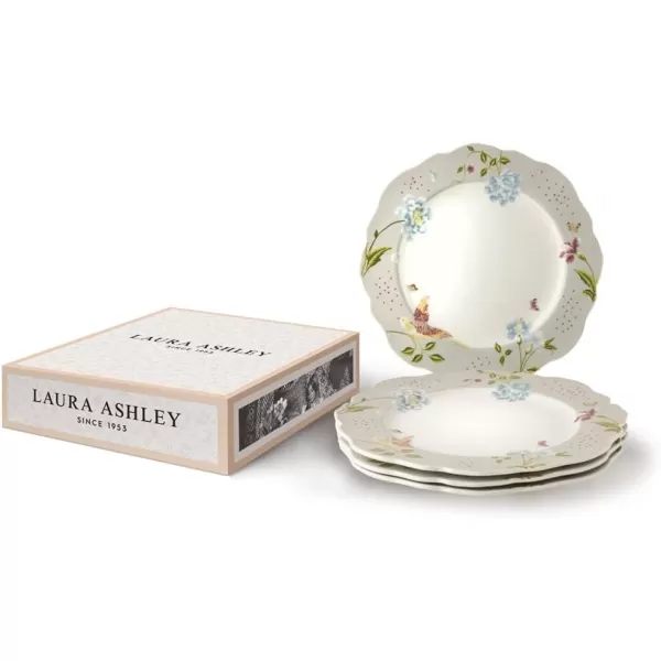 Laura Ashley Set/4 plates irregular 245 Mint Uni in giftbox Heritage Collectables