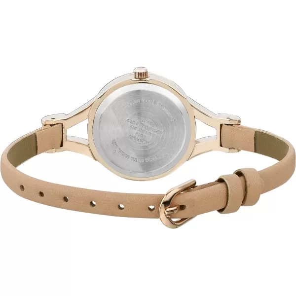 Laura Ashley Women's Thin Strap Case Crystal Bezel Watch 
