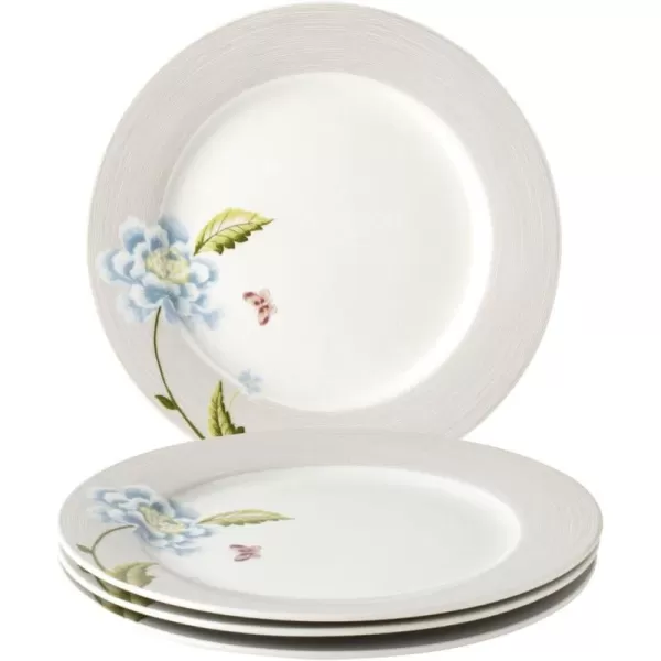 Laura Ashley Heritage Seaspray Candy 8" Dinner Plate Set in Giftbox - Porcelain Dining Plates - Microwave Safe Ceramic Dinnerware, Floral/Blue