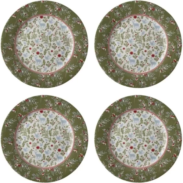 Laura Ashley Heritage Seaspray Candy 8" Dinner Plate Set in Giftbox - Porcelain Dining Plates - Microwave Safe Ceramic Dinnerware, Floral/Blue