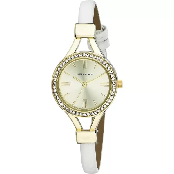 Laura Ashley Women's Thin Strap Case Crystal Bezel Watch 
