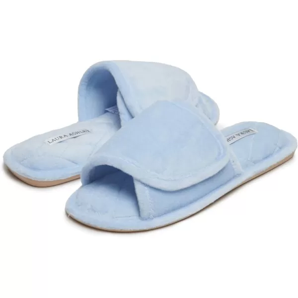 Laura Ashley Ladies Spa Velour Terry Wrap W/Memory Foam Slippers