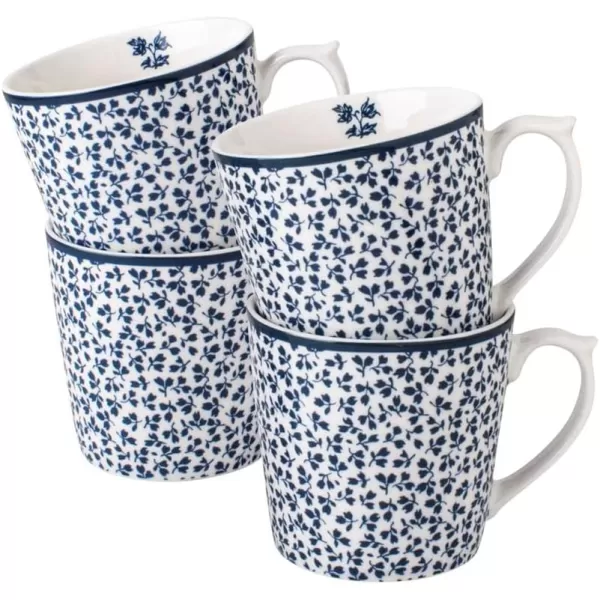 Laura Ashley Set/4 mugs 9 oz Candy Stripe in giftbox Blueprint Collectables