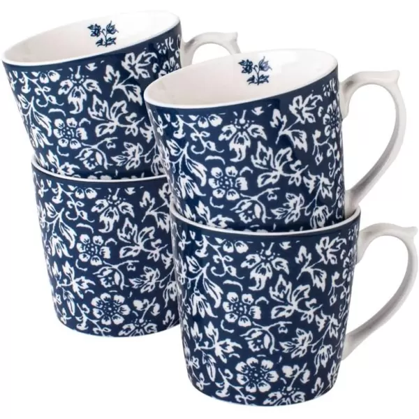 Laura Ashley Set/4 mugs 9 oz Candy Stripe in giftbox Blueprint Collectables