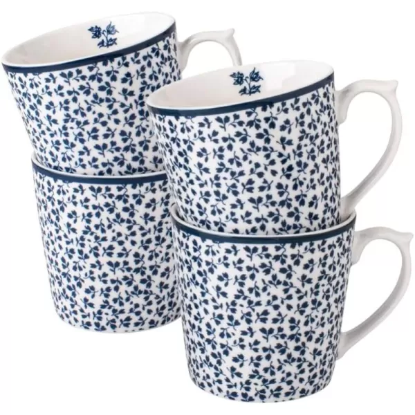 Laura Ashley Set/4 mugs 9 oz Candy Stripe in giftbox Blueprint Collectables