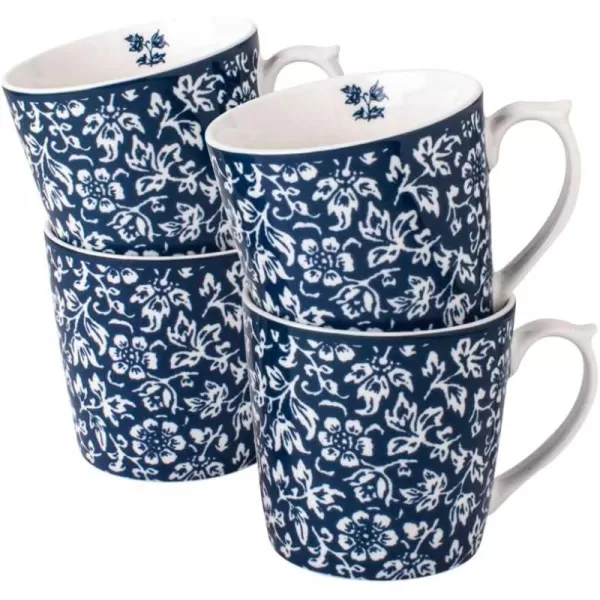 Laura Ashley Set/4 mugs 9 oz Candy Stripe in giftbox Blueprint Collectables