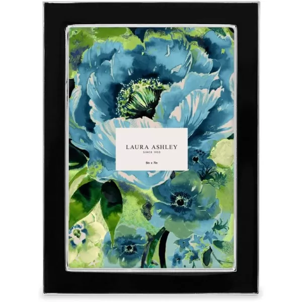 Laura Ashley 8x10 White Enamel Picture Frame, Silver Metal Edge with Easel, for Countertop, Counterspace, Tabletop Display, Bookshelf, Desk, Wall Décor, Photo Gallery