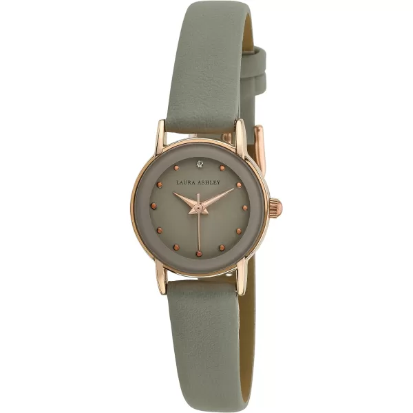 Laura Ashley Women's 24mm Case Vegan Leather Strap Watch 