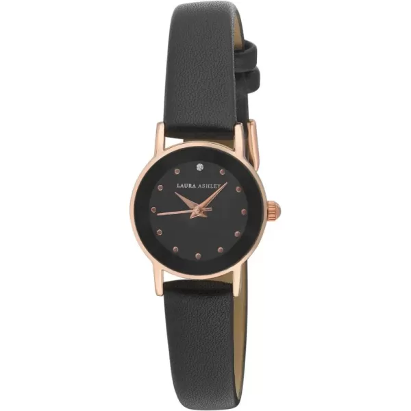 Laura Ashley Women's 24mm Case Vegan Leather Strap Watch 