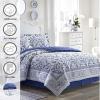 imageLaura Ashley  Queen Duvet Cover Set Reversible Cotton Bedding with Matching Shams Home Decor for All Seasons Charlotte Blue QueenKing