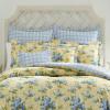 imageLaura Ashley  Queen Duvet Cover Set Reversible Cotton Bedding with Matching Shams Includes Bonus Euro Shams ampamp Throw Pillow Covers Cassidy Yellow QueenTwin