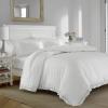 imageLaura Ashley  Queen Duvet Cover Set Reversible Cotton Bedding with Matching Shams Lightweight Home Decor for All Seasons Annabella White QueenWhite