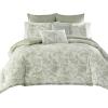 imageLaura Ashley Home  Queen Duvet Cover Set Reversible Cotton Bedding with Matching Shams Lightweight Home Decor for All Seasons Natalie Sage Queen GreenKing 7Piece