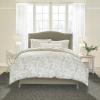 imageLaura Ashley Home  Queen Duvet Cover Set Cotton Reversible Bedding with Matching Shams Medium Weight Bedding for All Seasons Lindy Green QueenGreenBeige