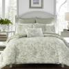 imageLaura Ashley Home  Queen Duvet Cover Set Reversible Cotton Bedding with Matching Shams Lightweight Home Decor for All Seasons Natalie Sage Queen GreenKing 7Piece