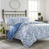 imageLaura Ashley Home Elise Duvet Cover Set FullQueen Medium BlueElise Blue