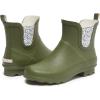 imageLaura Ashley Ladies Mid Cut Ankle Height Rubber Rain Boots Lightweight Waterproof Booties for WomenArmy Green Blossom
