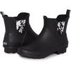 imageLaura Ashley Ladies Mid Cut Ankle Height Rubber Rain Boots Lightweight Waterproof Booties for WomenBlack