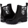 imageLaura Ashley Ladies Mid Cut Ankle Height Rubber Rain Boots Lightweight Waterproof Booties for WomenGlossy Black