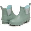 imageLaura Ashley Ladies Mid Cut Ankle Height Rubber Rain Boots Lightweight Waterproof Booties for WomenGreen
