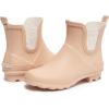 imageLaura Ashley Ladies Mid Cut Ankle Height Rubber Rain Boots Lightweight Waterproof Booties for WomenTan Blossom