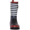 imageLaura Ashley Womens Rain Footwear Stripe Mid Calf Waterproof Rubber GardenRainboots Low Heel Slip Resistant Boots for WomenBurgundy